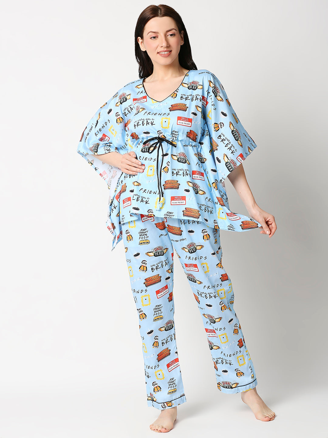 Friends Kaftan Pj Set - Pure Cotton Pj Set in Kaftan Style