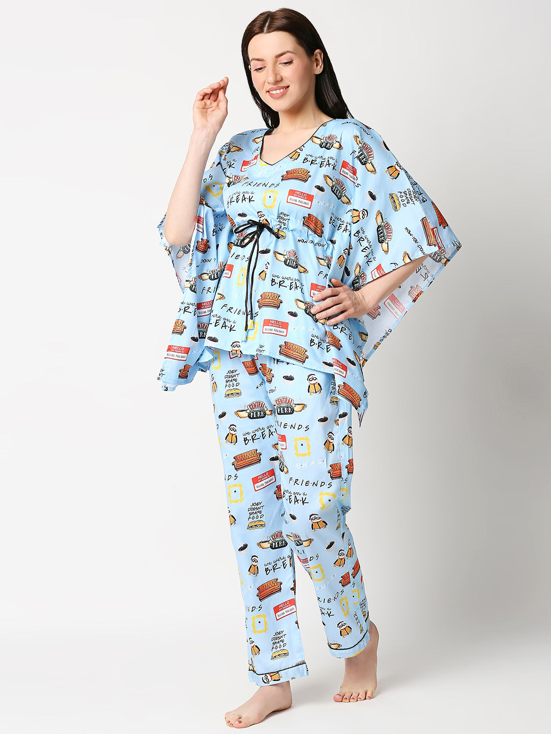 Friends Kaftan Pj Set - Pure Cotton Pj Set in Kaftan Style