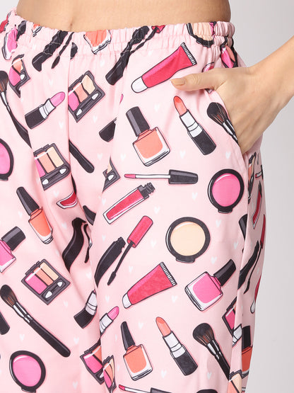 Makeup Forever Button Down Pj Set - Cotton Rayon Pj Set with Notched Collar